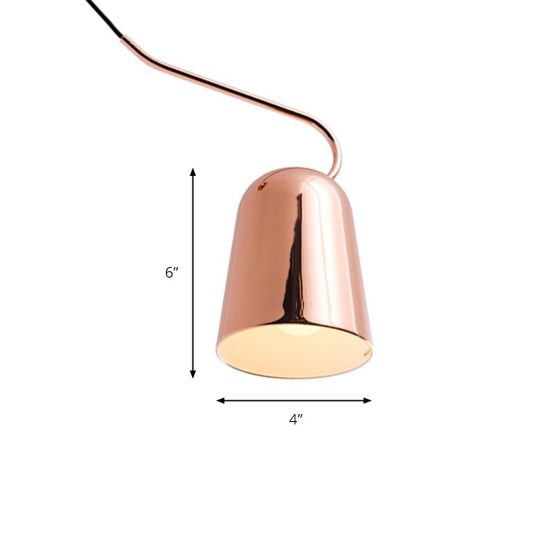 1 comedor ligero Luz colgante colgante con tono de metal Bell Lámpara de suspensión de estilo negro/blanco moderno