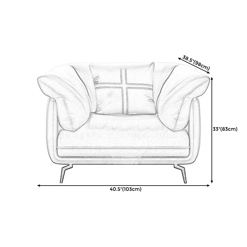 Modern Style with Pillow Back Leather/napa Upholstered Brown Sofa