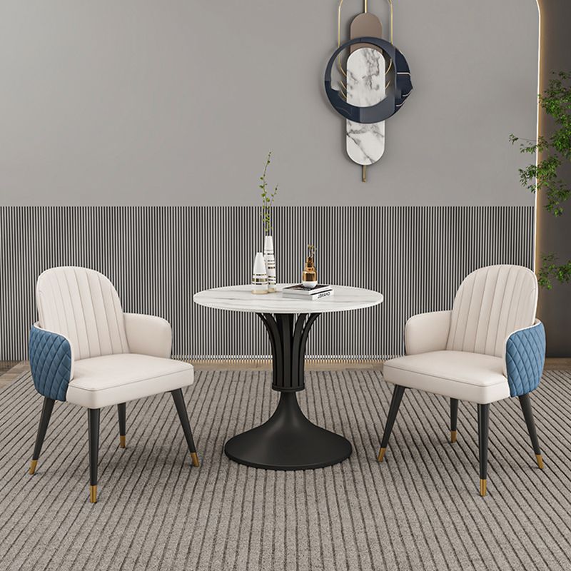Modern Style Dining Table Round Sintered Stone Table for Dining Room