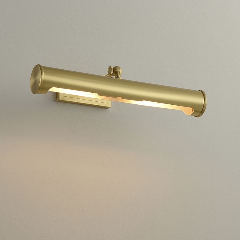 Solid Brass Modern Bath Bar 2 - Light Cylinder Bathroom Vanity Lighting in Black / Gold
