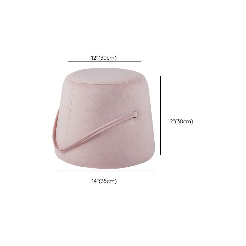 Solid Color Fabric Standard Stool Modern Style Simple Round Stool