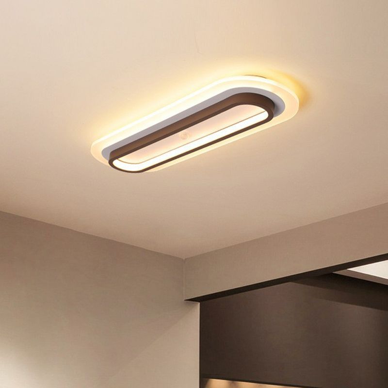 Plafonnier encastré linéaire café luminaire contemporain en métal LED encastré pour couloir