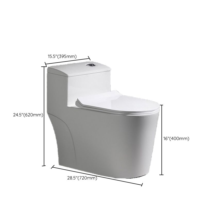 Contemporary Siphon Jet Flush Toilet White Urine Toilet with Seat for Bathroom