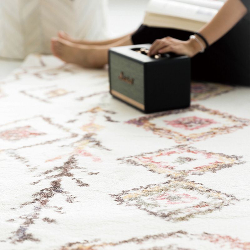 Beige moderner Teppich Polyester Muster Innenblatt Teppich Resistent Teppich für Wohnzimmer