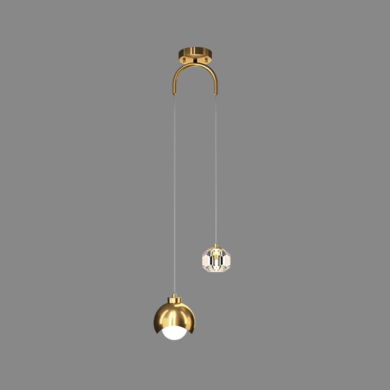 Contemporary Hanging Ceiling Light Crystal 2-Light Ceiling Pendant Light