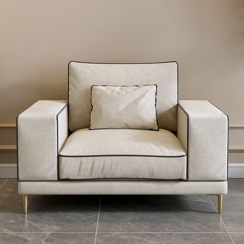Stationary Slipcovered Living Room Square Arm Standard Cushions Sofa