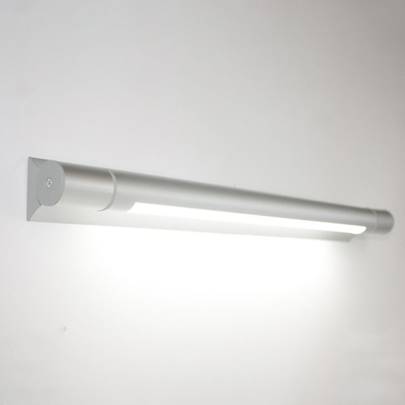 Modern Silver Mirror Front Light LED Vanity Light with Plastic Shade for Bathroom
