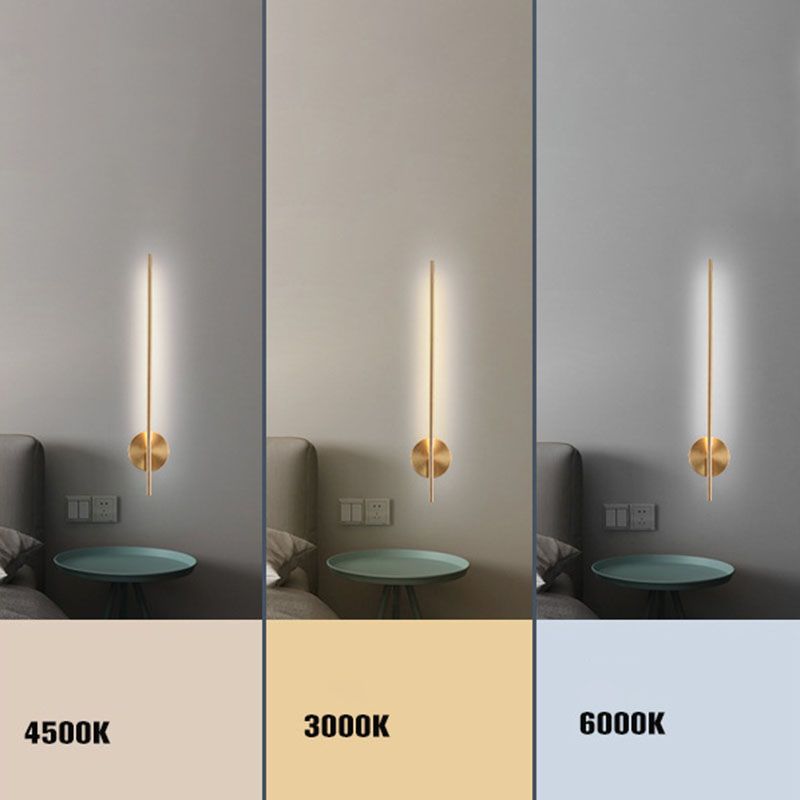 Gold Copper Linear Wall Lamp Sconce Contemporary Sconce Lamp for Living Room