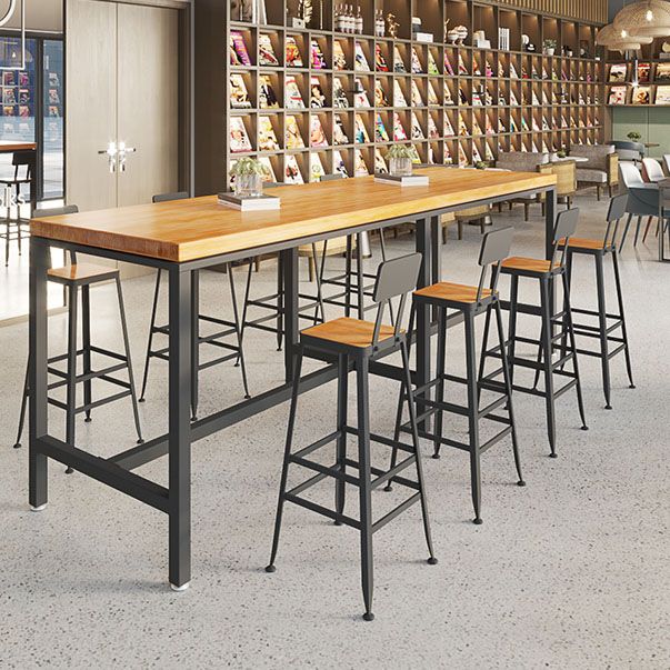 Industrial Metal Bar Stool Low Back Bar Stool with Black Base