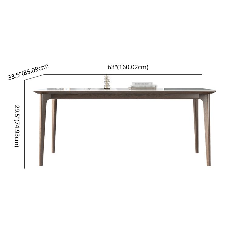Minimalistische witte gesinterde stenen dinerset standaard rechthoekige vorm dinerset met 4 poten tafel