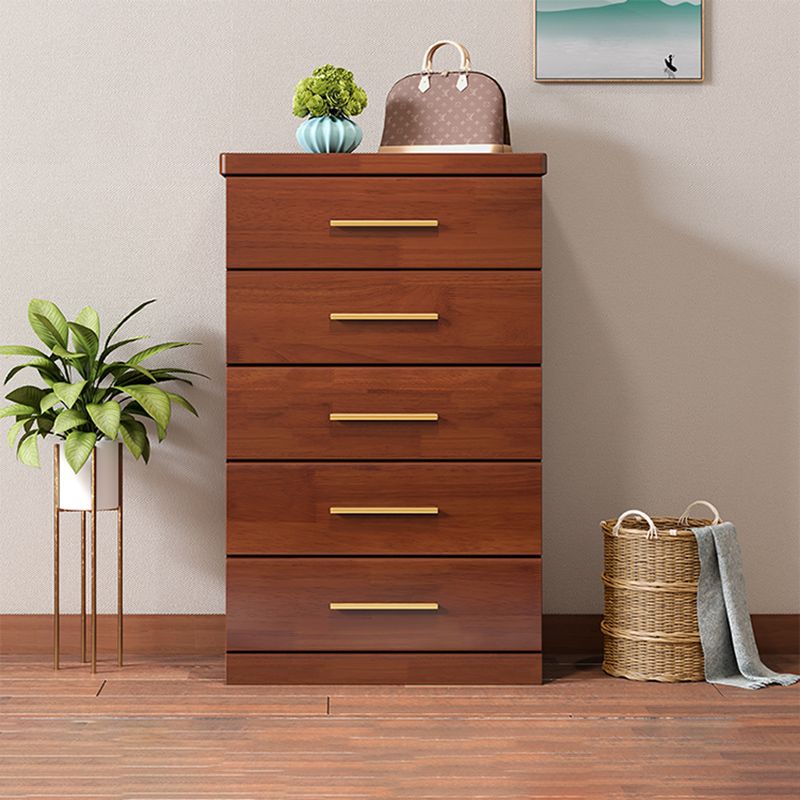 Contemporary Rubber Wood Dresser 39.3"H Vertical Lingerie Chest for Bedroom