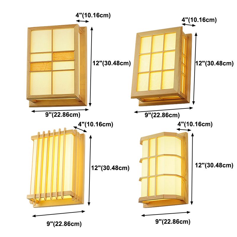 Modern Style Wall Mount Light 1-Light LED Wooden Wall Sconce Light for Living Room