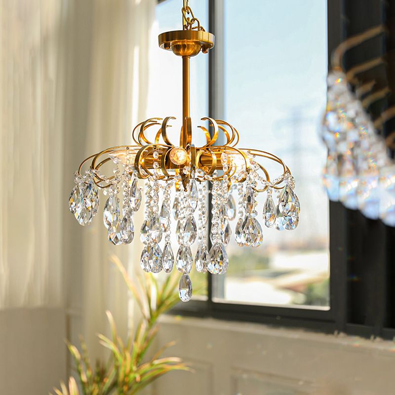 Traditional Crystal Chandelier Multi-Lights Bedroom Pendant Lamp (Without Hanging Chains)