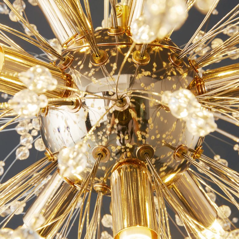 Sputnik Island Lamp Modern Hanging Light with Crystal for Dining Room