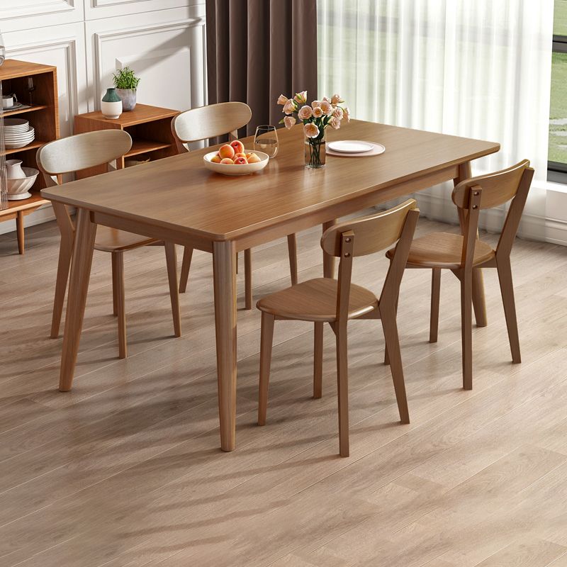 Modern Style Solid Wood Dining Set with Standard Height Table and 4 Legs Base for Home Use