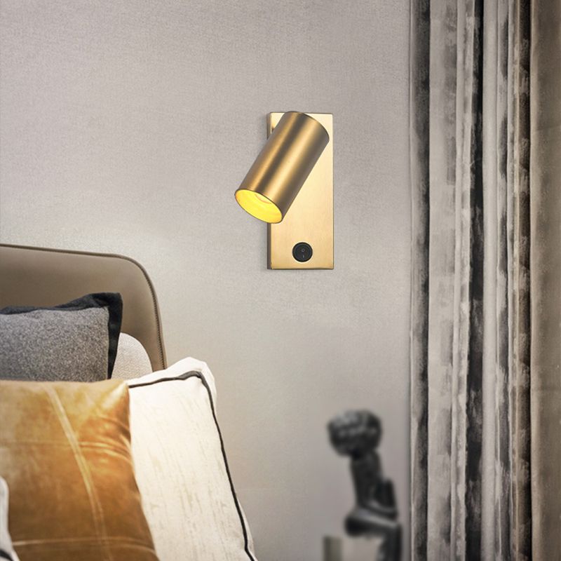 Modern Simple Iron Wall Light Cylinder Shape Rotatable Wall Lamp for Living Room