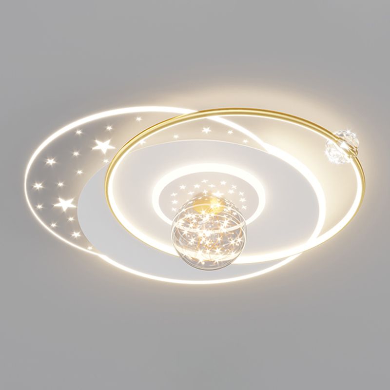 Geometric Shape Metal Flush Light Modern Style 5 Lights Flush Mount Fixture