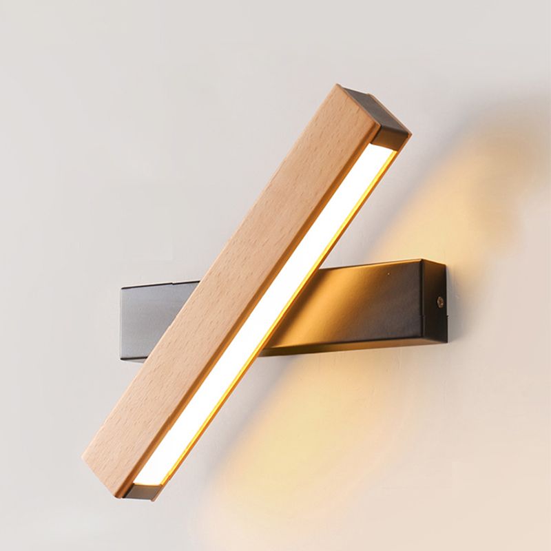 Luz de pared de madera de forma cuadrada estilo moderno 1 luz de montaje de pared ligera