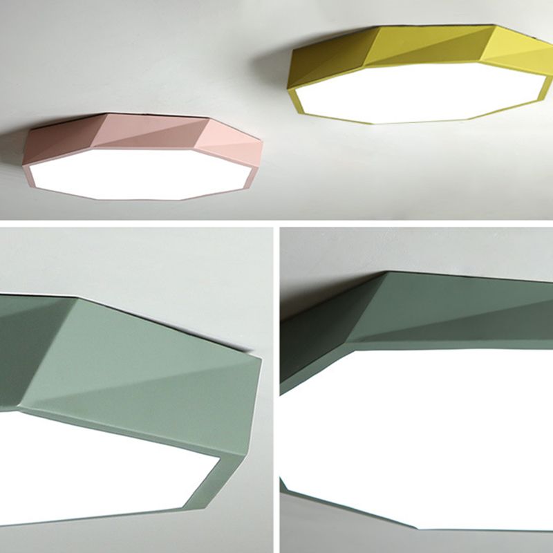 Plafonnier LED Macaron en acrylique, plafonnier géométrique en fer de Style créatif moderne pour chambre à coucher