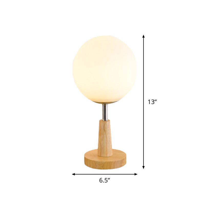 Globe/Zylinder/quadratische Nachttischlicht modernistisch gefrostetes Glas 1 helle Holz Nachtlampe für Bett