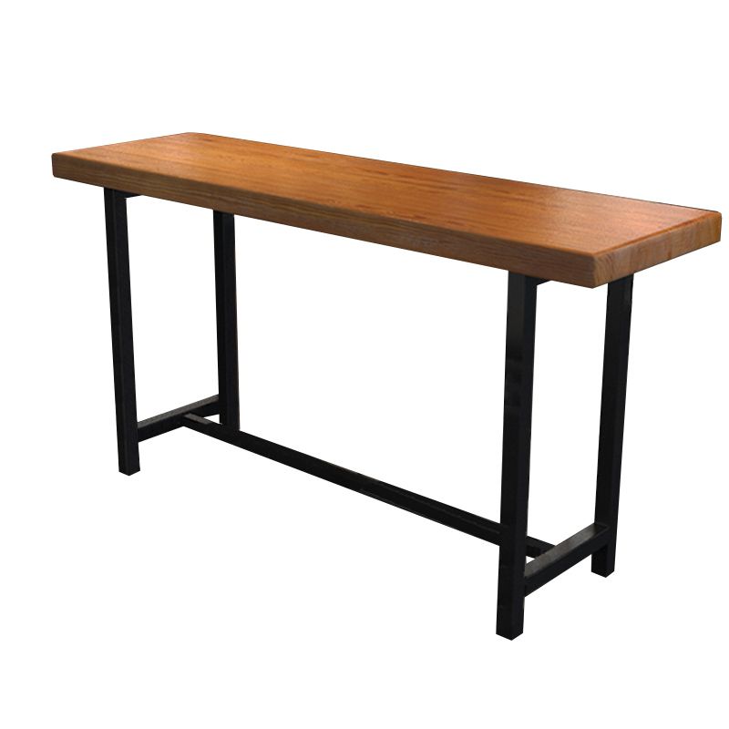 Modern Bar Dining Table Rectangle Bar Solid Wood Table in Brown