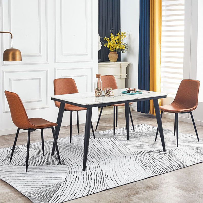 Sillas de estilo moderno, silla sin brazos con patas de metal para cocina
