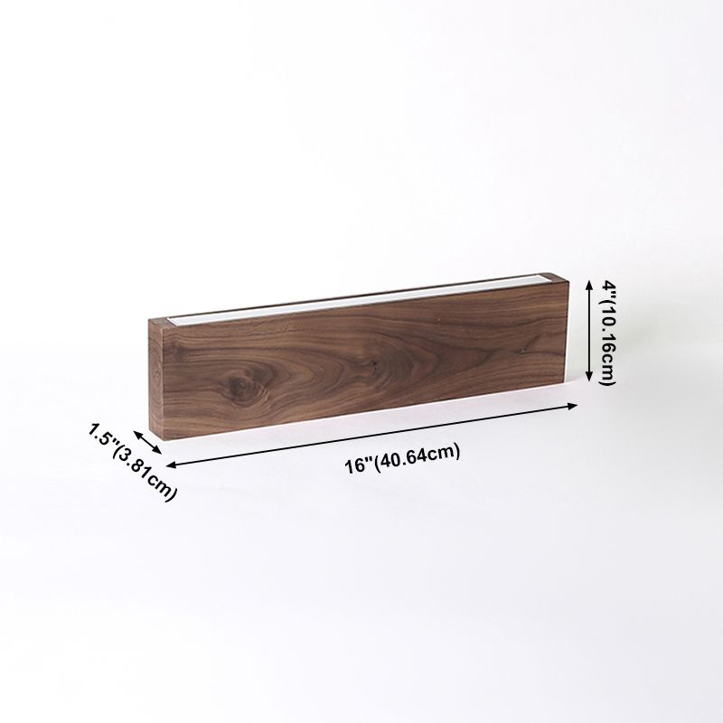 Éclair mural en bois carré de style moderne 1 montage mural clair luminaire en marron