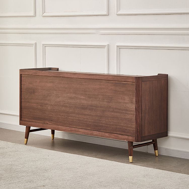Mid-Century Modern Brown Accent Chest with 6 Soft Close Drawers