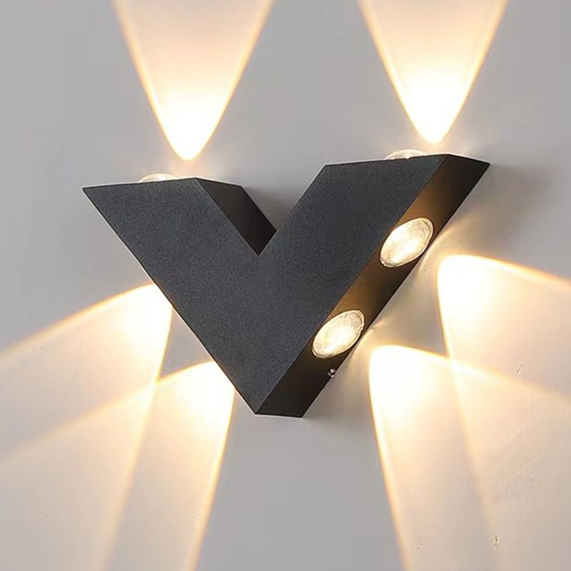 Modern Wall Sconce Waterproof Outdoor Sconce Light Fixture in Black