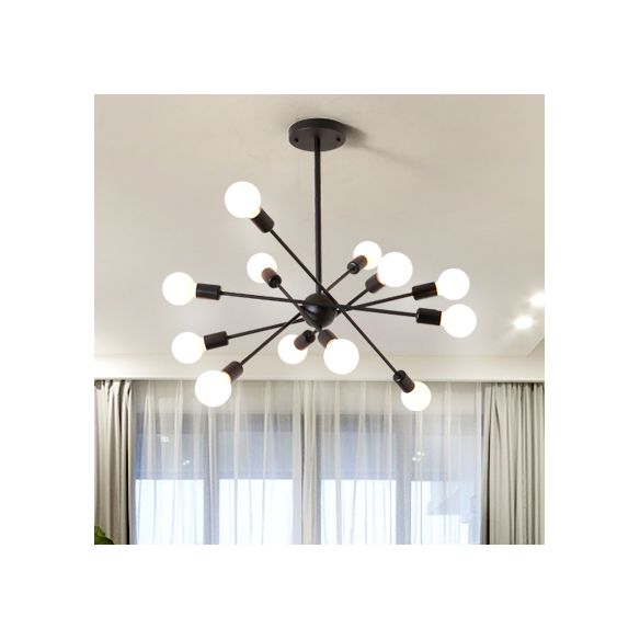 Lampadario a bulbo lampadario a sospensione in metallo vintage lampadario a sospensione in nero