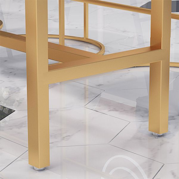 White Stone Bar Table Traditional Luxury Bar Table with Gold Base