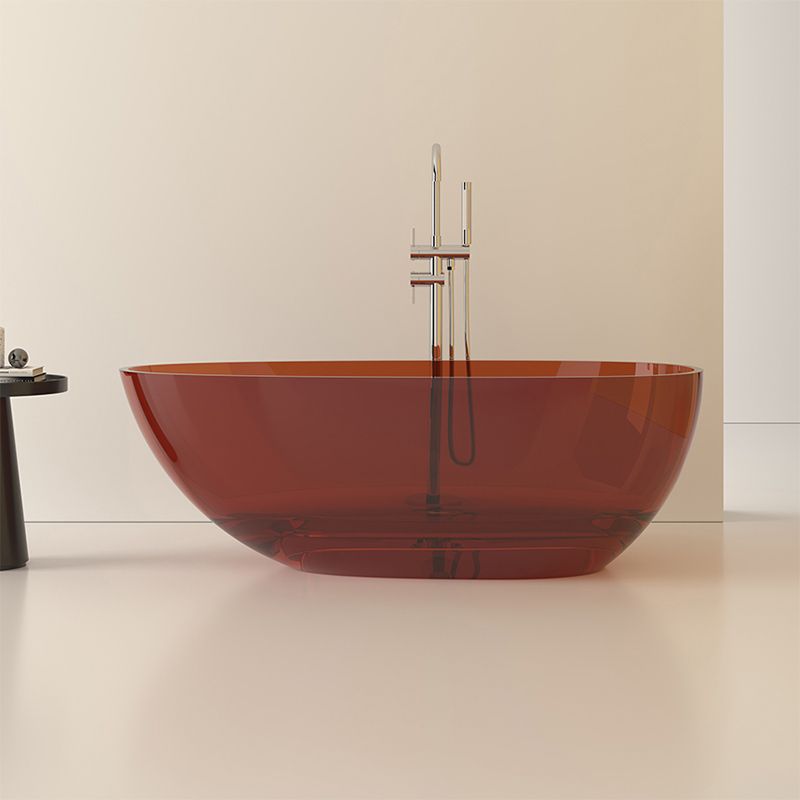 Modern Acrylic Oval Bathtub Soaking Freestanding Center Bathtub