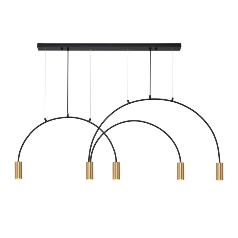 Contemporary Pendant Lights Cylinder Island Lights Metal 5 Light for Kitchen Island