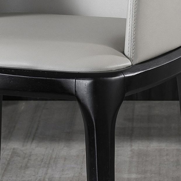 Silla de comedor de madera moderna, sillas de comedor de cuero sintético para uso doméstico