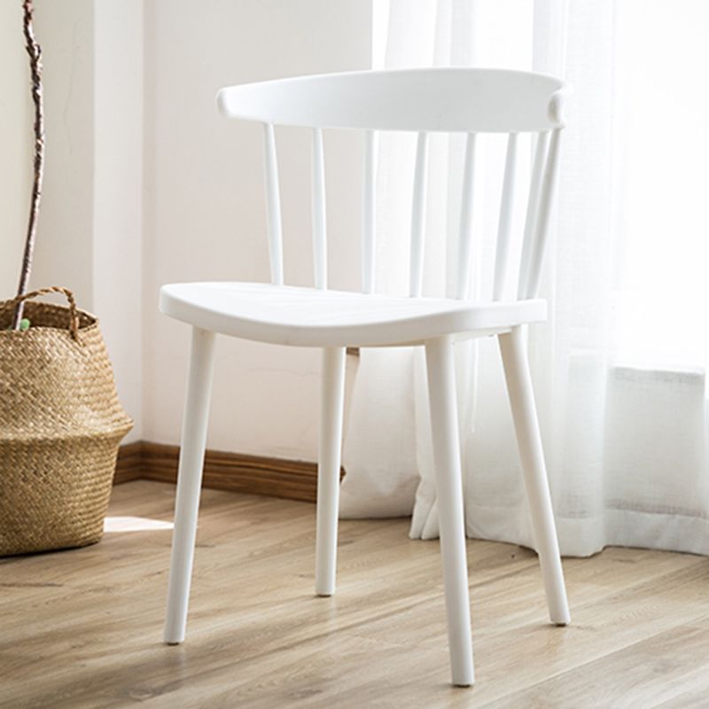 Scandinavian Style Plastic Dining Armless Chair Windsor Back Side Chair for Home Use