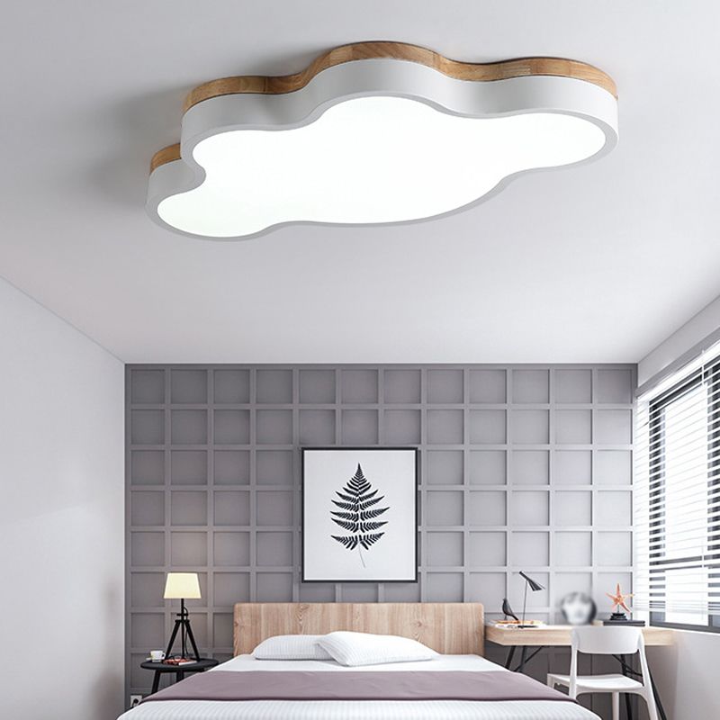 Nordic Simple Flush Ceiling Light Colorful Cloud LED Flush Mount Lighting for Bedroom