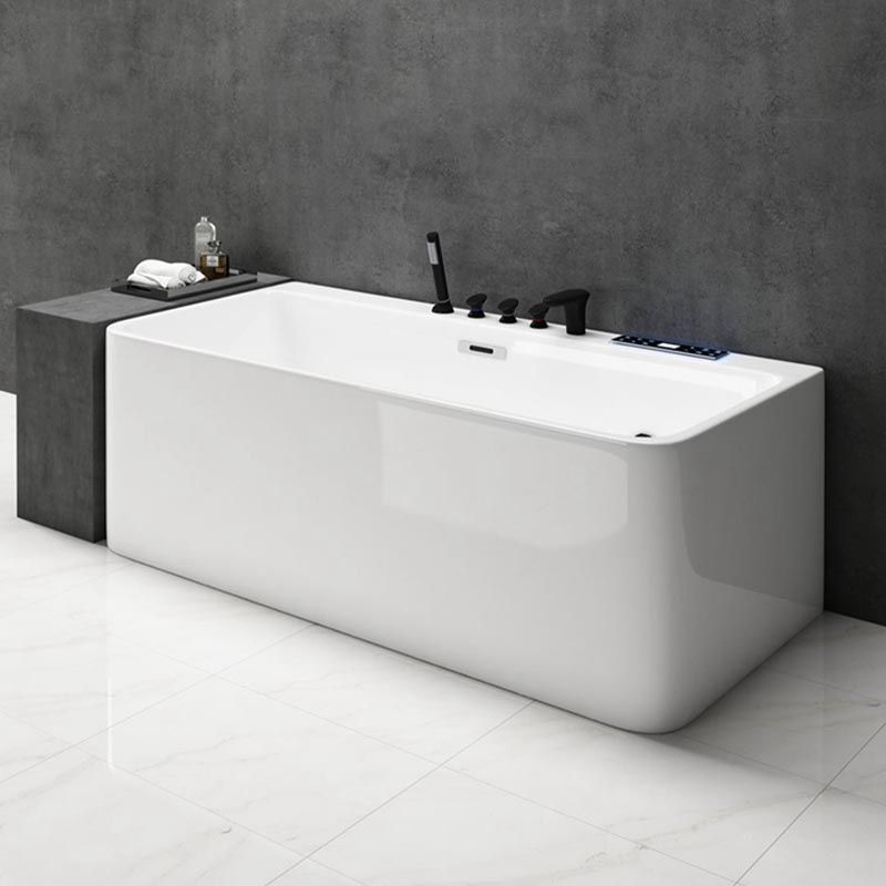 Modern Rectangular Bath Tub with Drain and Overflow Trim Bathtub