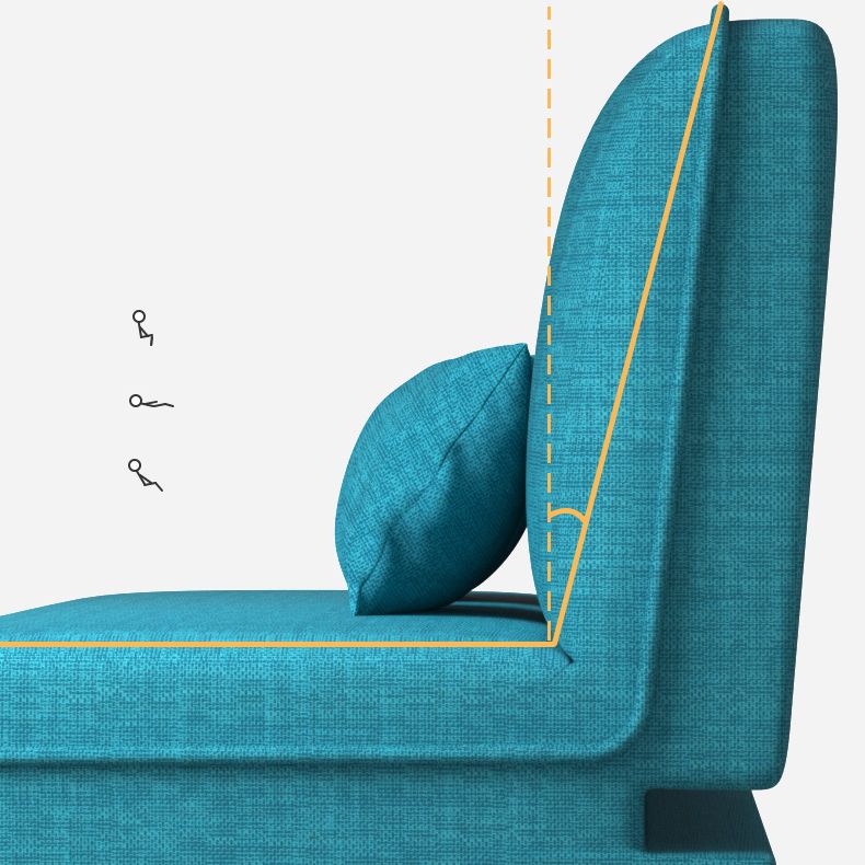 Linen Contemporary Armless Adjustable Sofa Convertible Sofa for Living Room, Apartment