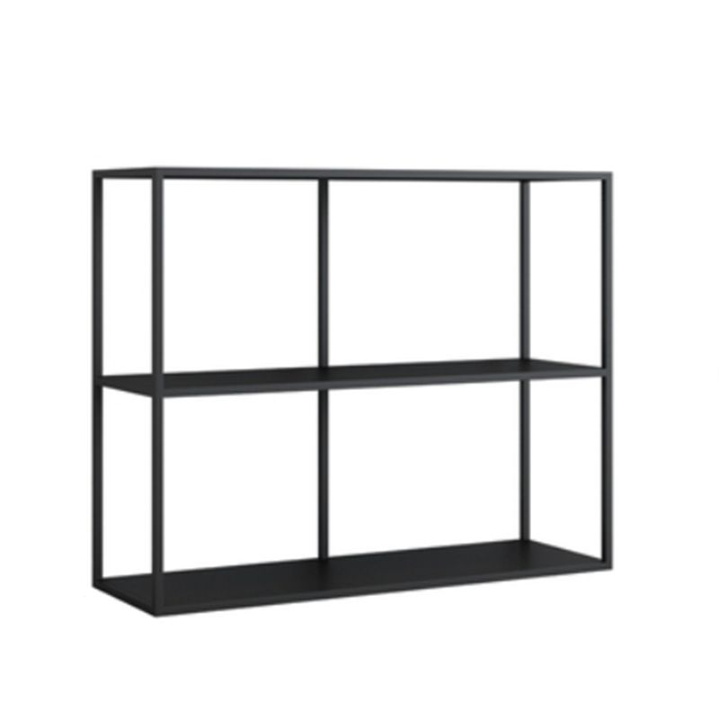 Open Rectangular Bookcase Industrial Metal Shelf for Study Room
