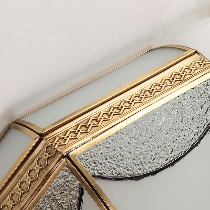 Luminaires encastrés à tambour, plafonniers en cuivre de style colonial avec abat-jour en verre