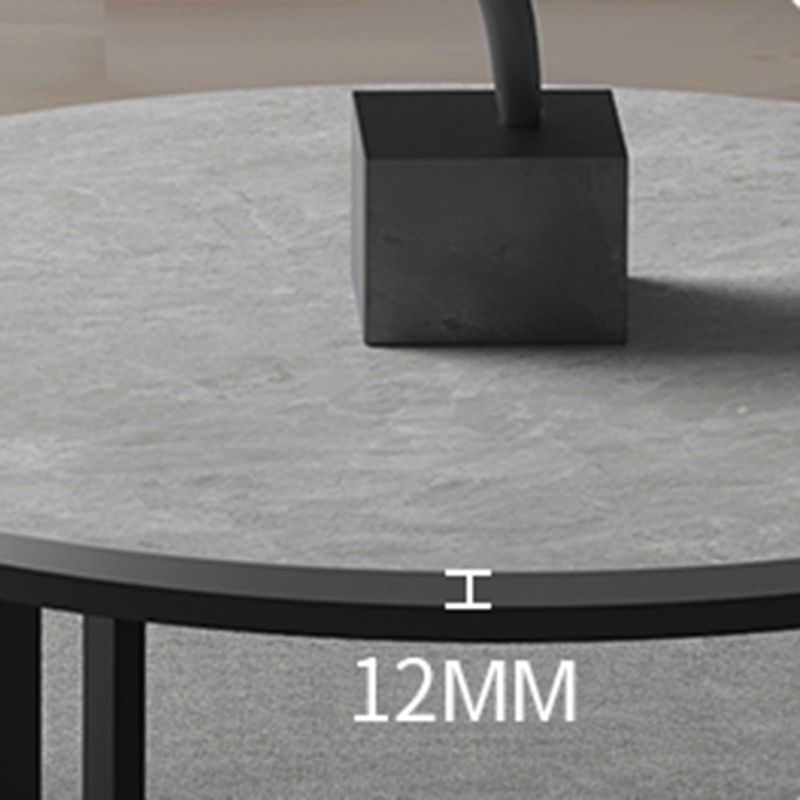 Slate Round Coffee Table 2 Piece Modern Minimalist Bunching Tables