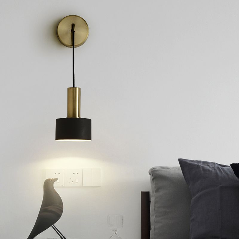 Postmodern Small Wall Hanging Light Metallic Single-Bulb Bedside Reading Wall Lamp