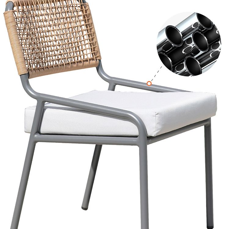 Modern Patio Dining Chair Set of 2/4/6/8 Metal Armless Dining Side Chair