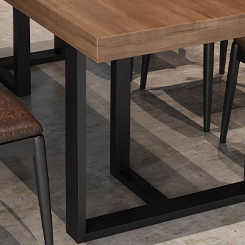Fixed Industrial Dining Set 1/3/5 Pcs Brown Solid Wood Furniture for Home