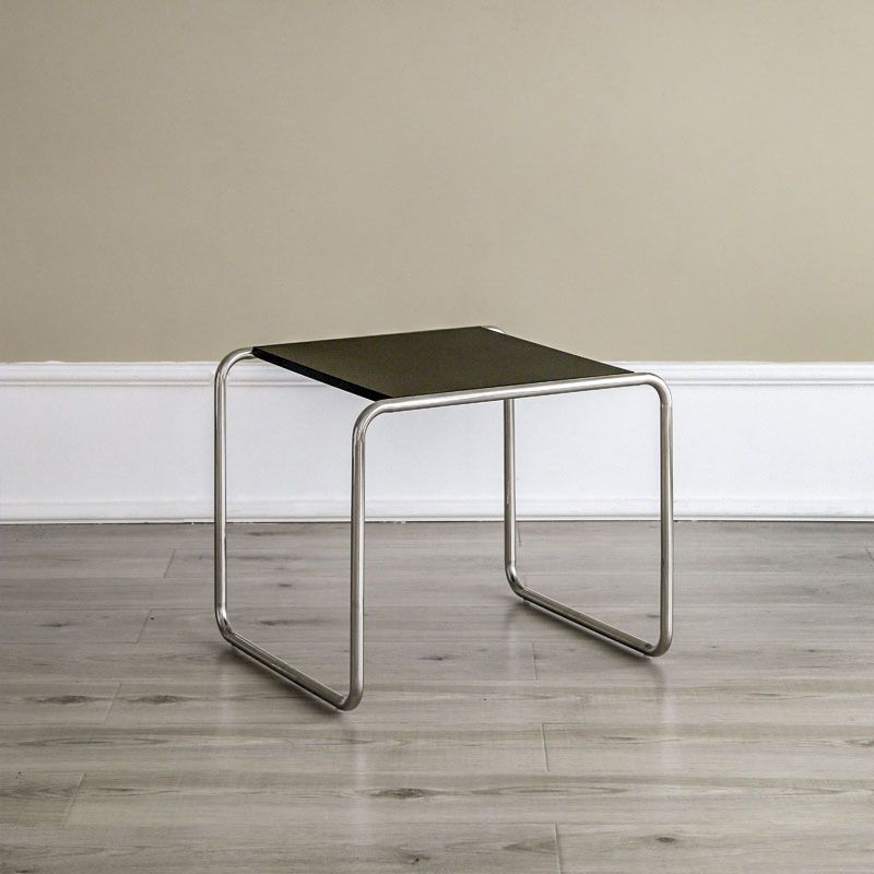 Contemporary Coffee Table with Wooden Top and Steel Sled Base