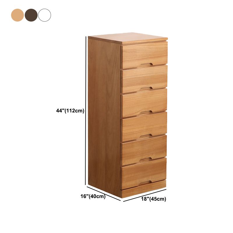 44.09" H Mid-Century Modern Solid Wood Accent Chest with 6 Drawers