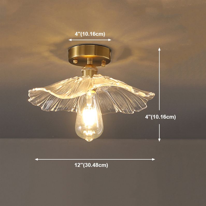 Cono de vidrio Semi Flush Mount Lighture Simple Semi Flush Light en latón