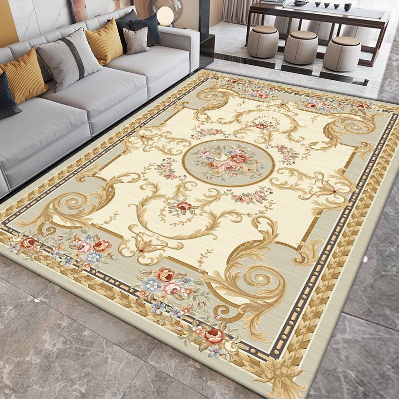 Wine Red Modern Rug Polyester Graphic Indoor Rug Stain Resistant Rug for Living Room