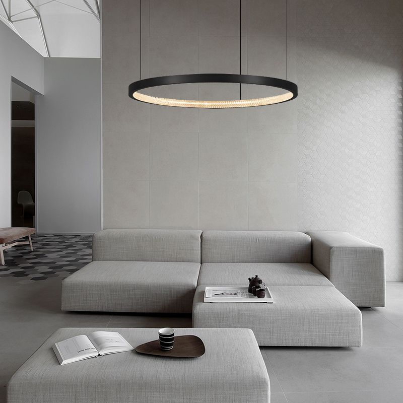 Lampadario moderno del cerchio di illuminazione a pendente a pendente lampadario in metallo lampadario