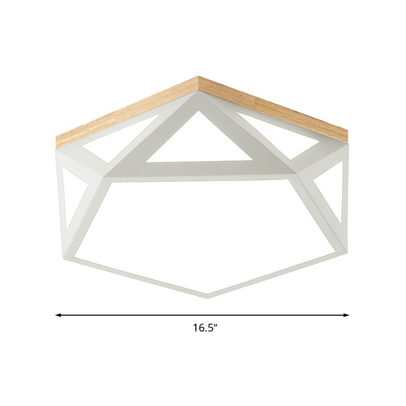 Modern Geometric Acrylic Flush Light 16.5"/20.5" W LED Gray/Green/White Ceiling Flush Mount for Bedroom, Warm/White/Natural/3 Color Light